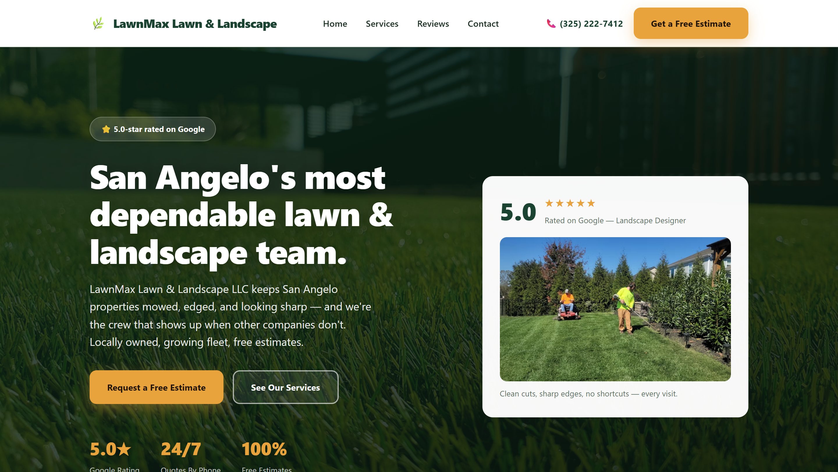 LawnMax Lawn and Landscape website built by Contractor Solutions